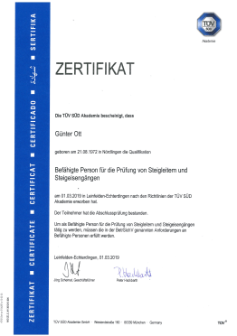 TÜV Zertifikat